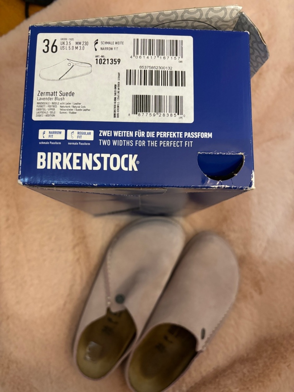 Birkenstock Zermatt Suede Clogs in Lavender Blush